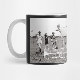 Flapper Girls Playing Golf, 1926. Vintage Photo Mug